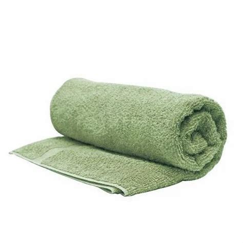 Green Plain Cotton Bath Towel Weight 350 450 GSM At Rs 100 Piece In