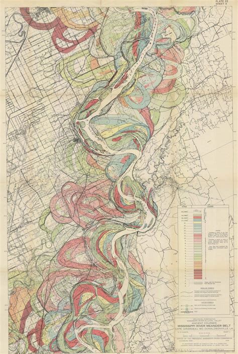 Cartes Exceptionnelles Du Dr Harold Norman Fisk Du Fleuve Mississippi