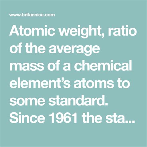 Atomic weight | Definition, Units, & Table | Atomic mass unit, Relative atomic mass, Atom