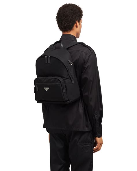 Black Nylon Backpack Prada