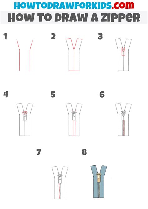 How To Draw Realistic Zipper