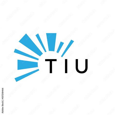 TIU letter logo. TIU blue image on white background and black letter ...