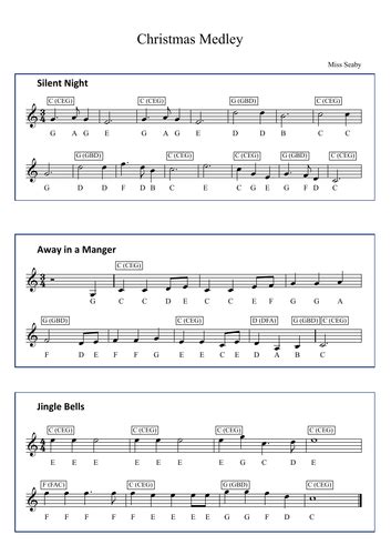 Christmas Medley for Piano (Music) | Teaching Resources