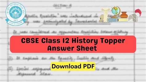 CBSE Topper Answer Sheet Class 12 History: Model Answer Paper by Topper ...