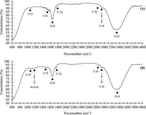 FTIR Spectrum Of Emulsions With A No NPs And B 0 25 Wt NPs