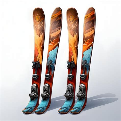 Premium Photo Vector Illustration Of Skis Skis On A White Background