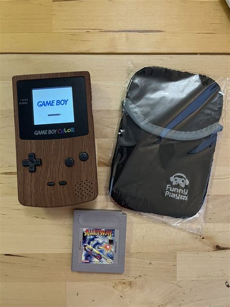 Backlit Ips Wood Grain Gameboy Color Nintendo Gbc Glass Lens Cartridge