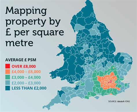 Mapping Property By £ Per Square Metre Move Estate Agents And Letting