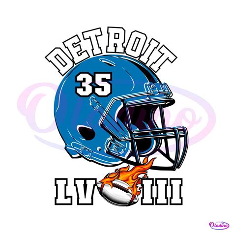 Super Bowl LVIII Detroit Football Helmet PNG