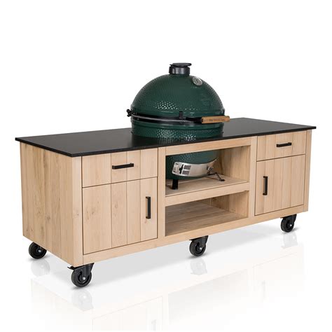 Big Green Egg Xl Fraaii Tafel Eikenhout Classic Long Ii Bbq Green