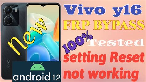 Vivo Y16 FRP BYPASS Android 12 New Update 2023 Vivo Y16 Google Account