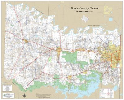 Bowie County Texas 2020 Wall Map | Mapping Solutions