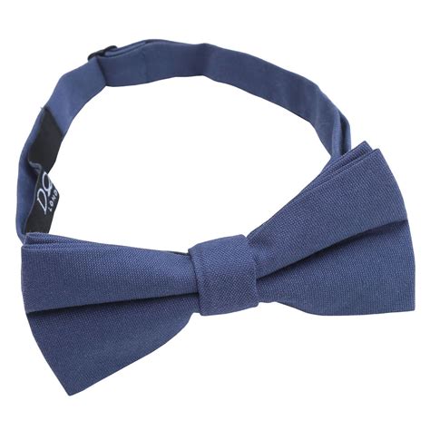 Classic Blue Plain Cotton Pre Tied Thistle Bow Tie James Alexander