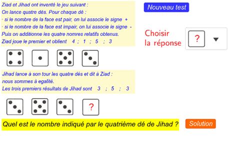 Somme De Deux Nombres Relatifs Jeu De D S Geogebra