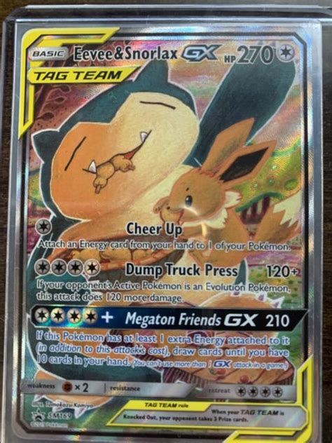 Full Art Eevee And Snorlax Gx Ultra Rare Sm Tag Team Up Sm169 Pokemon Tcg Promo Lp Ebay