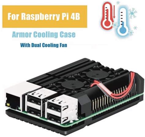 Raspberry Pi 4 Heatsink Case With Dual Cooling Fan Easycargo