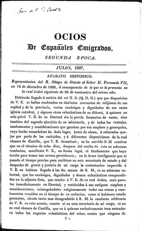 Ocios de españoles emigrados periódico mensual Año 1827 núm 3