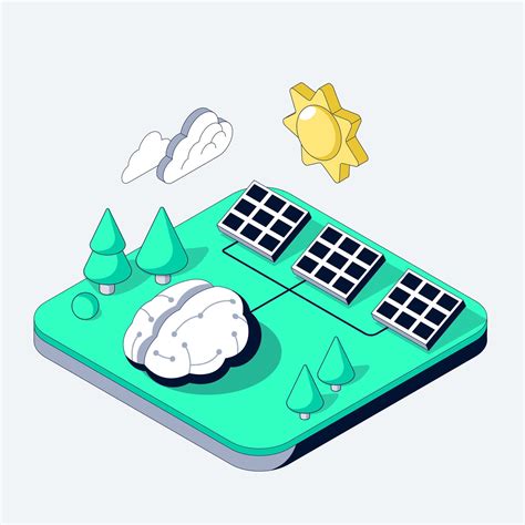 Artificial intelligence manages Solar power system remotely. Bright sun