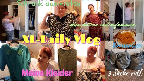 XL Daily Vlog Meine Kleider Schrank ausmisten Oben aufräumen und