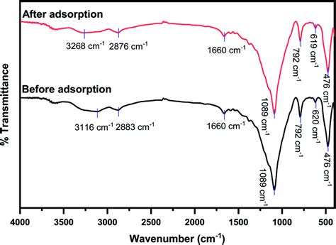 Infra Red Spectrum Of Hybrid Adsorbent [4 4′ Ddt 0 1 Mg L⁻¹ Ph 5 0 Download Scientific