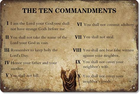 The Ten Commandments Vintage 10 Commandments Wall Art