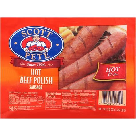 Scott Pete Hot Beef Polish Sausage 20 Oz Instacart