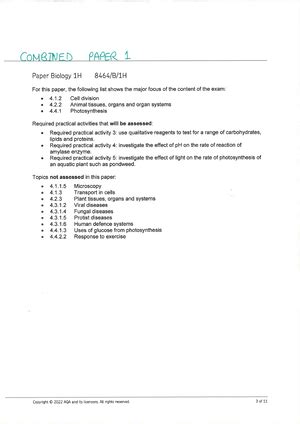 Gcse Biology Chemistry Physics Knowledge Organisers Biology Knowledge