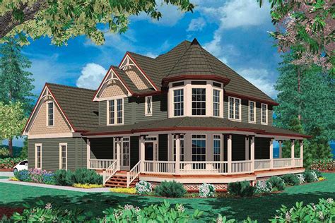 Victorian With Wraparound Porch - 69044AM | Architectural Designs ...