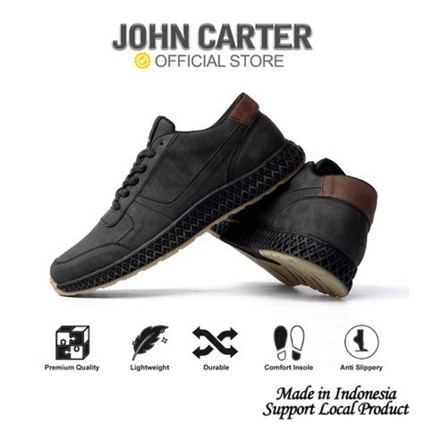 Jual Sepatu Sneakers Kets Pria Kulit Sintetis John Carter Neacal