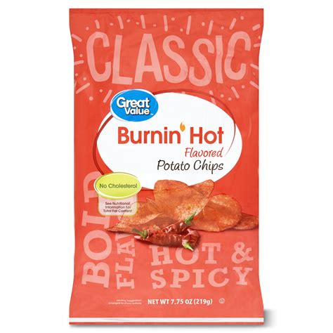 Great Value Burnin Hot Flavored Potato Chips Oz