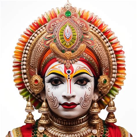 Premium Ai Image Illustration Of Colorful Kathakali Dancer For Happy