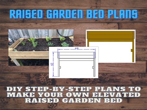 Raised Garden Bed Plans Planter Box Herb Garden Box Elevated Garden Bed ...