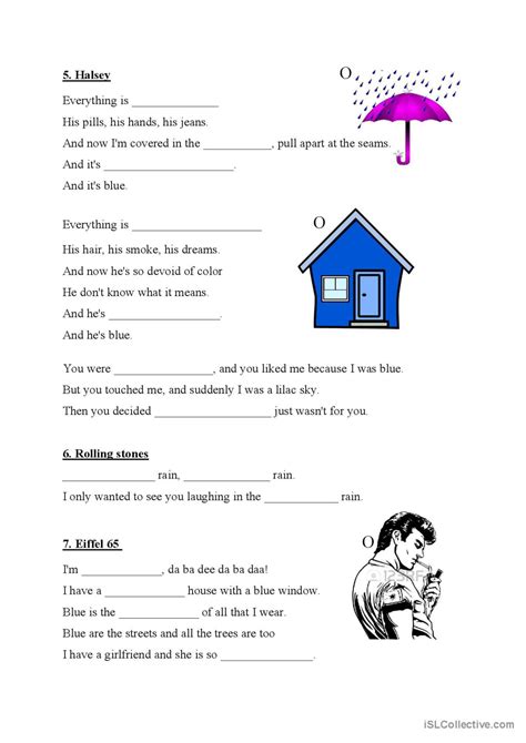 Colors in songs song and nursery rhy Deutsch DAF Arbeitsblätter pdf doc