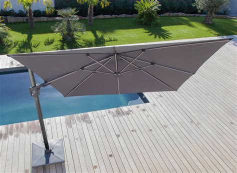 Parasol déporté orientable 360 inclinable gauche droite 3 x 3 m orient