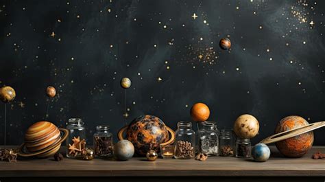 Premium Ai Image Background With Astrological Planets On Black