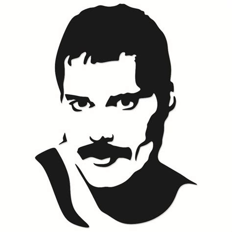 Black And White Silhouette Frrddie Mercury Freddie Mercury Svg Queen