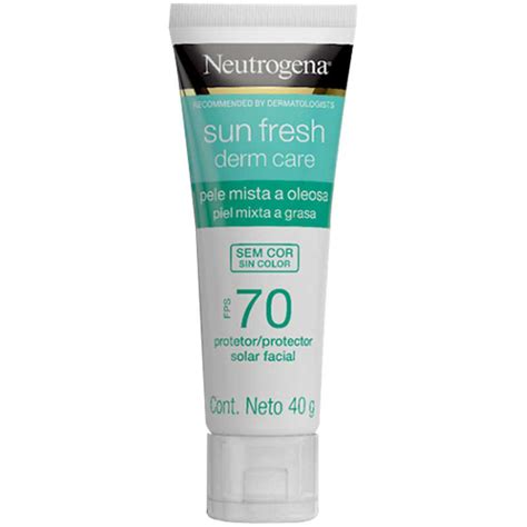 Protetor Solar Facial Neutrogena Sun Fresh Derm Care FPS 70 Pele Mista