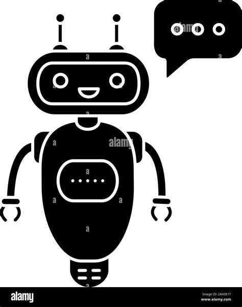 Chatbot Typing Answer Glyph Icon Silhouette Symbol Talkbot With Three