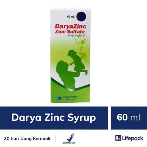 Darya Zinc Syrup 60 Ml Daryazinc Sirup 1 Botol Lifepack Id