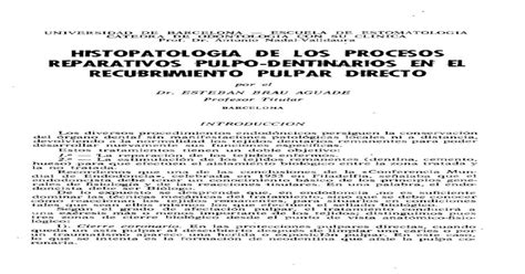 Histopatol Ogia De Los Procesos Reparativos Pulpo D Diposit Ub Edu