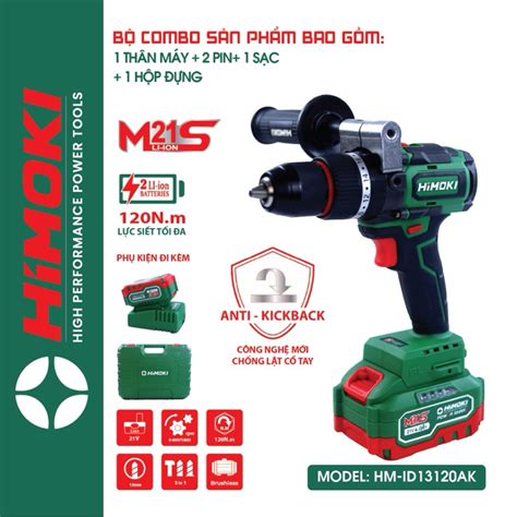 Máy Khoan Pin HIMOKI HM ID13120AK Anti Kick Back Lực Siết 120 Nm