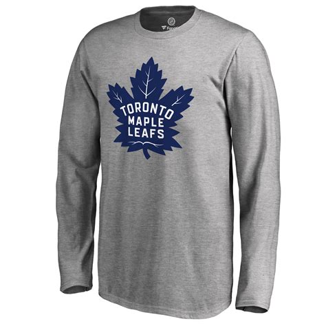 Toronto Maple Leafs Youth Heathered Gray New Primary Logo Long Sleeve T