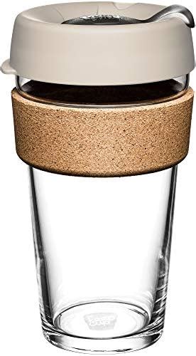 Keepcup 16oz Reusable Coffee Cup Toughened Glass Cup And Natural Cork Band 16 Ounce