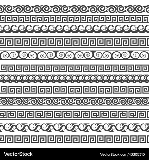 Mediterranean borders set Royalty Free Vector Image