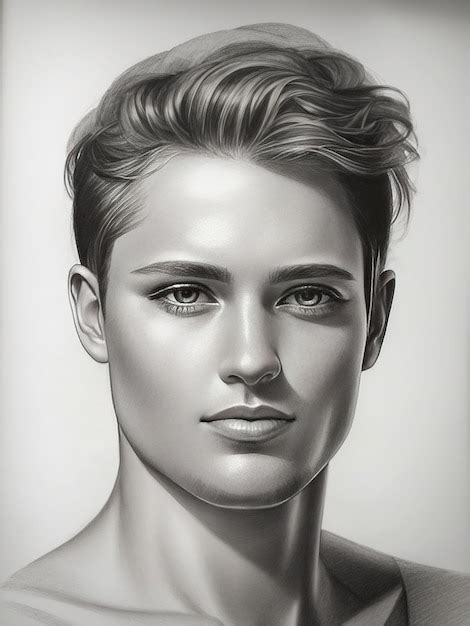 Premium AI Image | portrait of a human face with pencil shading