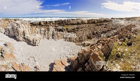 South Africa West Cape Mountain Over Cape Agulhas Coast Rock Sea