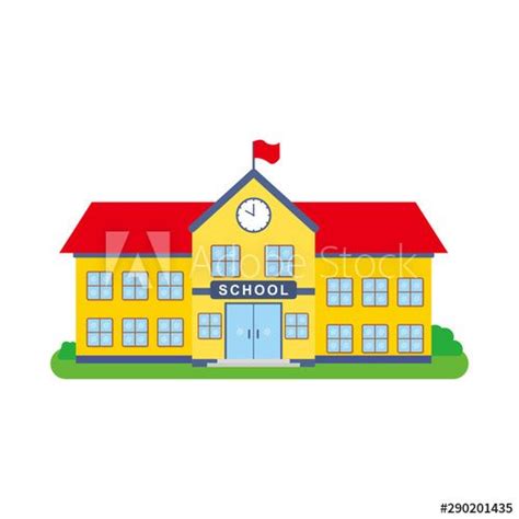 School building vector illustration isolated on white background ...