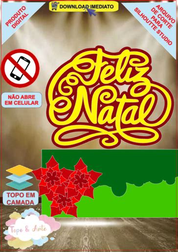 Arquivo De Corte Topo De Bolo Feliz Natal Topo Arte Sua Loja