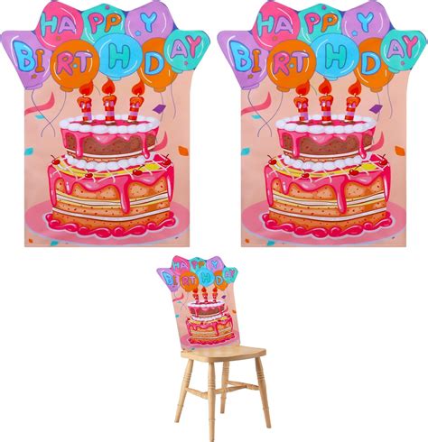 Aplzgmg 2pcs Happy Birthday Chair Cover For Classroom 60 X