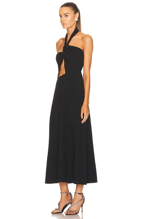 Magda Butrym Halter Neck Dress In Black Fwrd